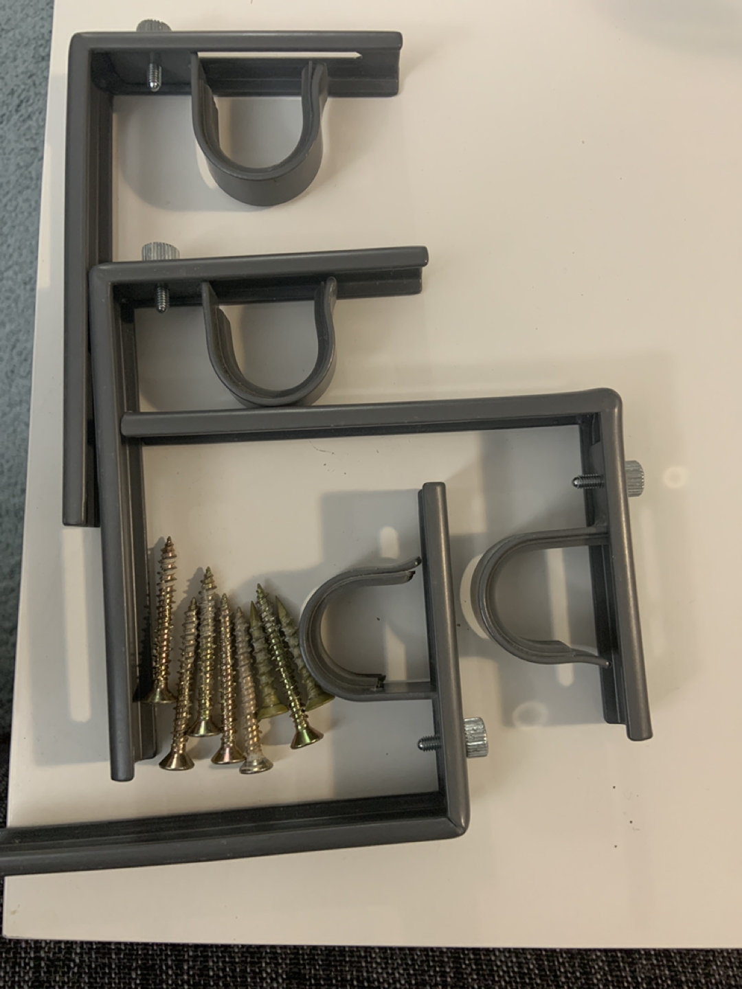 2 IKEA Curtain Rods with  4 celing Hooks
