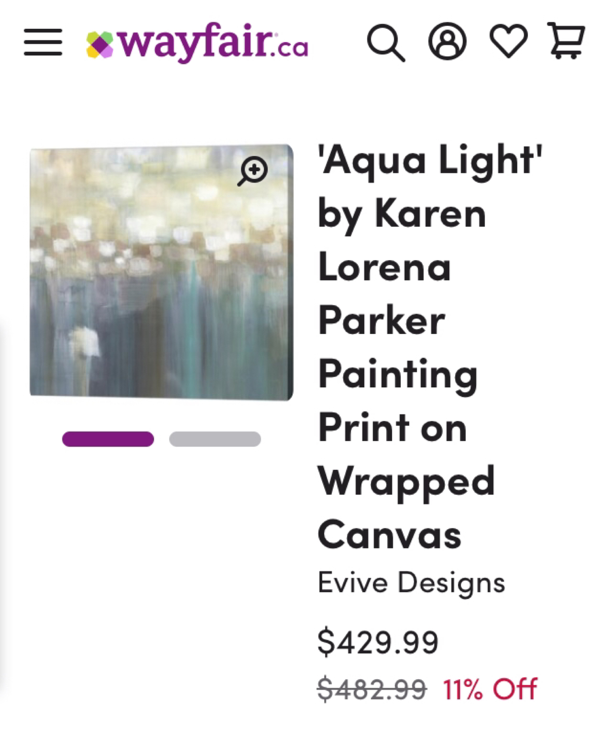 Framed Wall Art 36” x 36”.  image indicator(2)