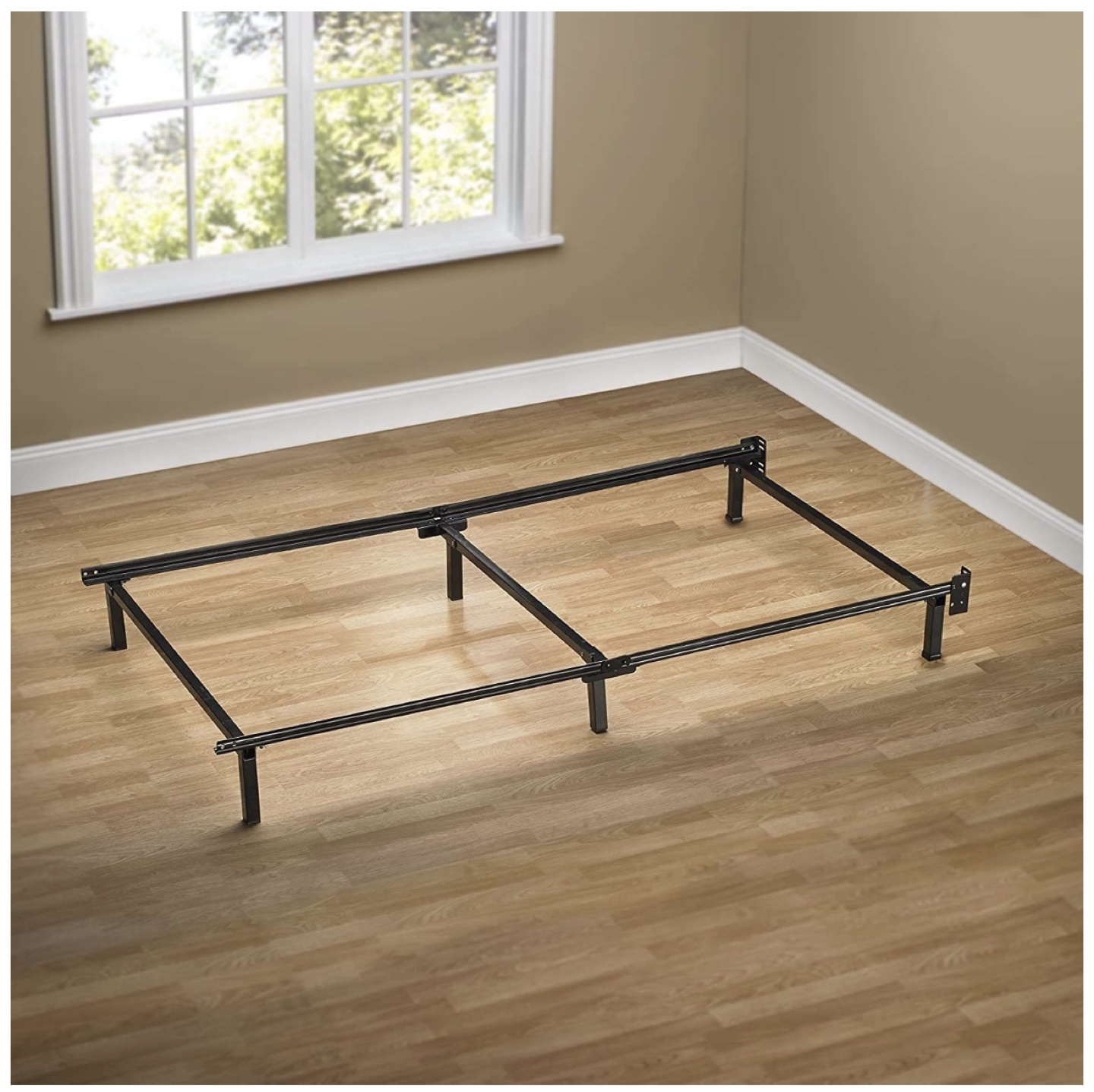 Twin ZInus bed frame with bed skirt 