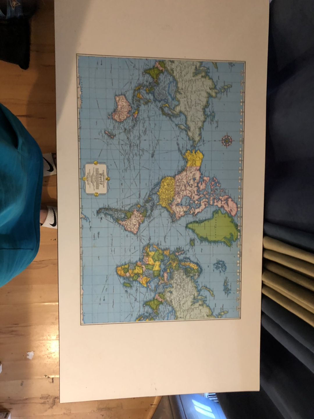 Free!Must go today!!!!Vintage Rand McNally World Map Desk - photo 4