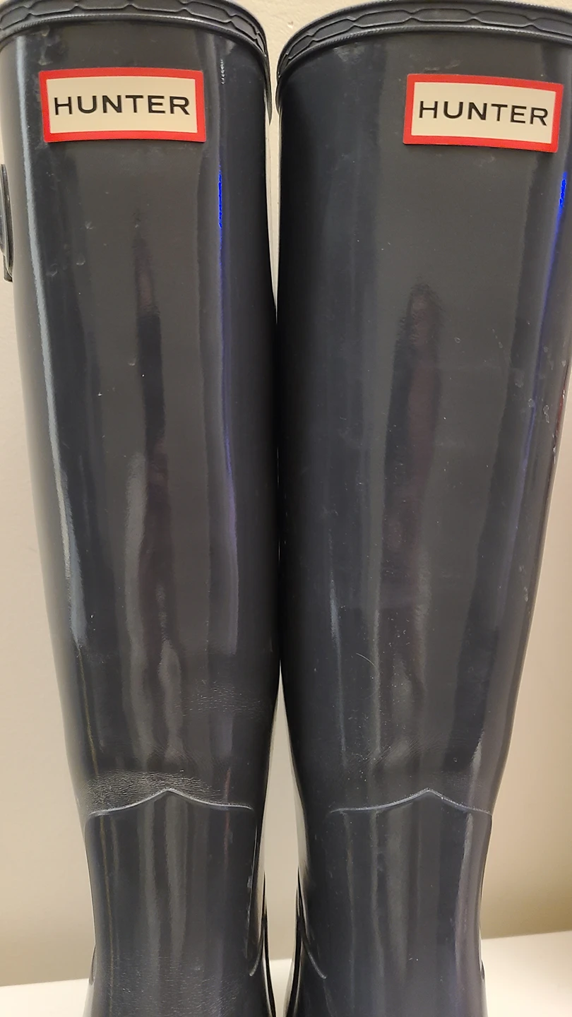 Hunter Tall Gloss Grey Rain Boots Size 6 - photo 4