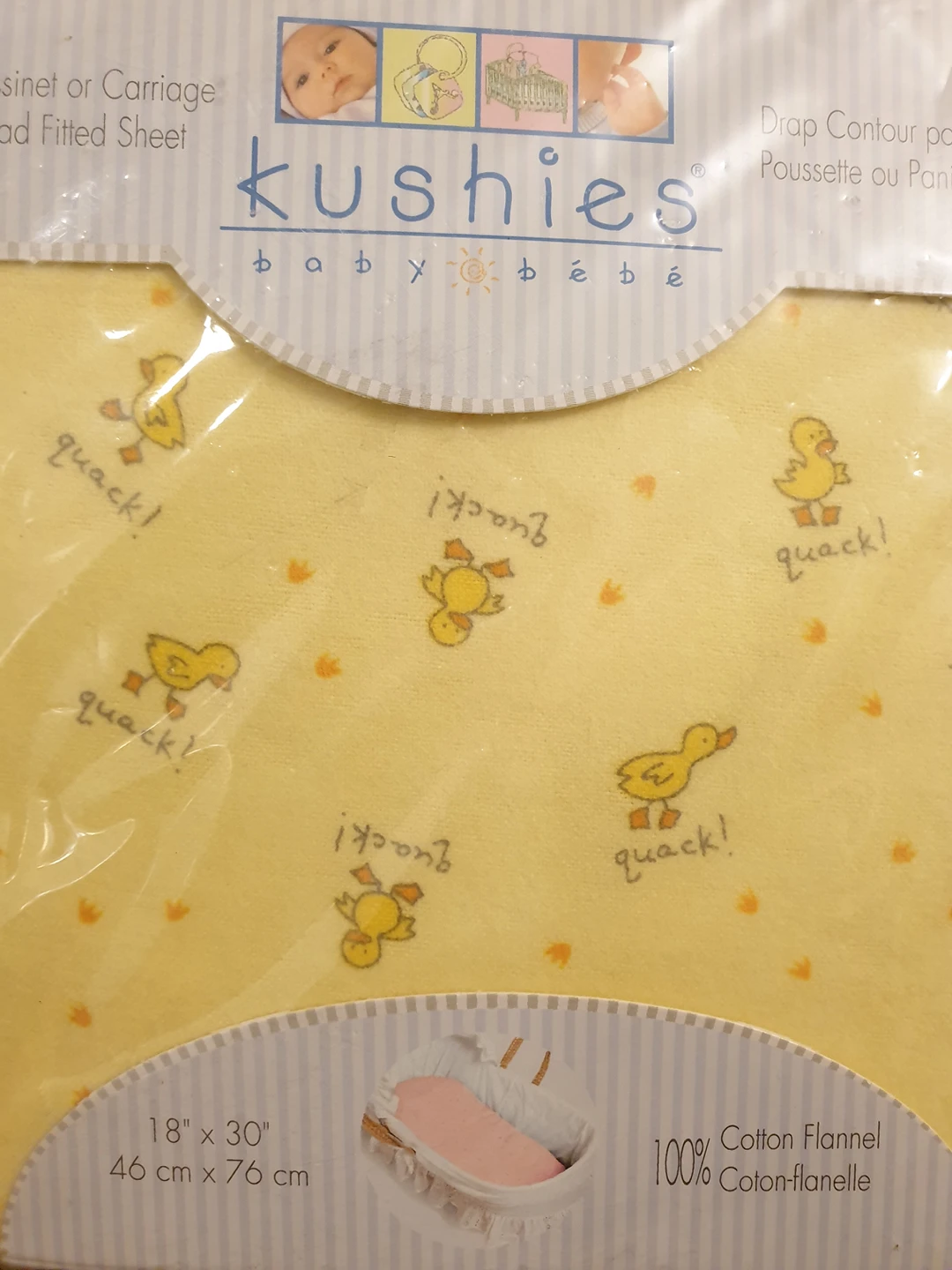 Brand new kushies bassinet sheet and 1 free used sheet thumbnail