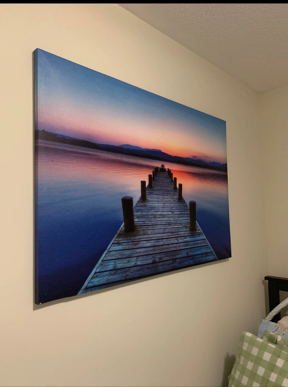 Canvas of Lakeside During Sunset image indicator(2)