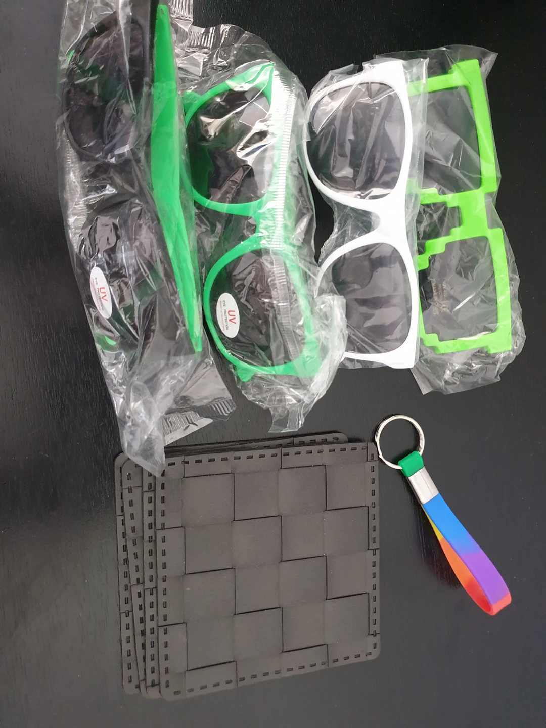Free coasters, plastic sunglasses, keychain #IWD thumbnail