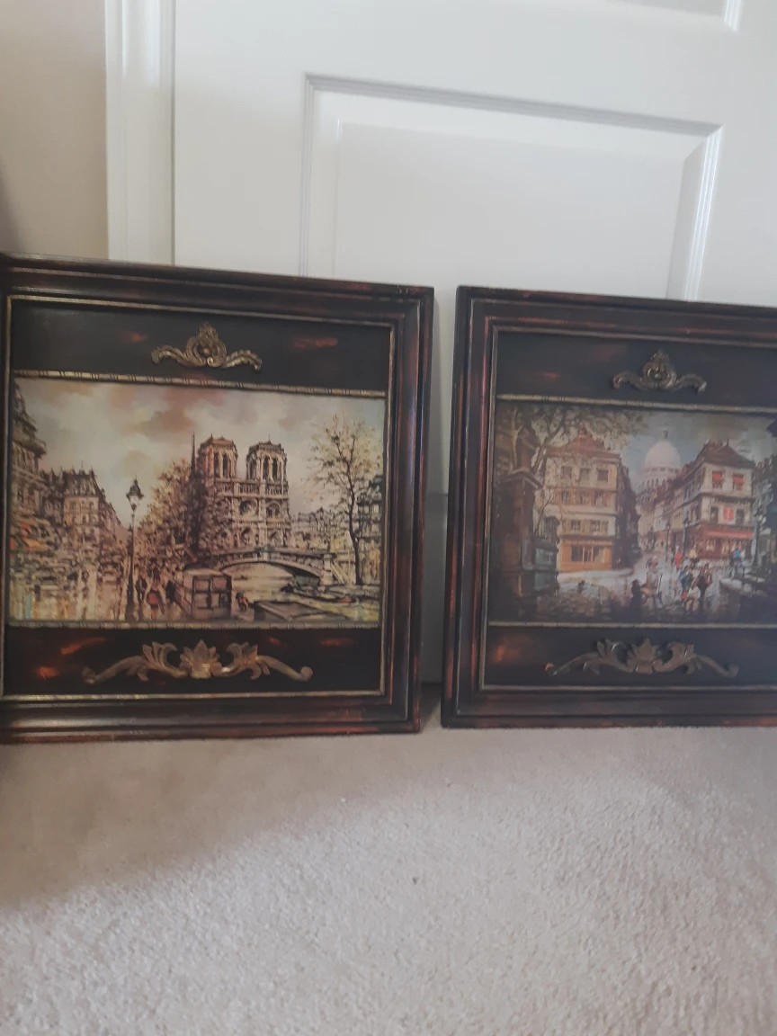 vintage wooden framed art - photo 4