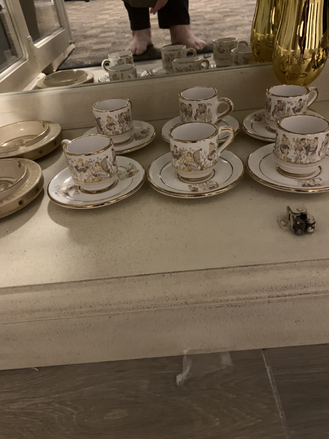 White/Gold Turkish Greek cups thumbnail
