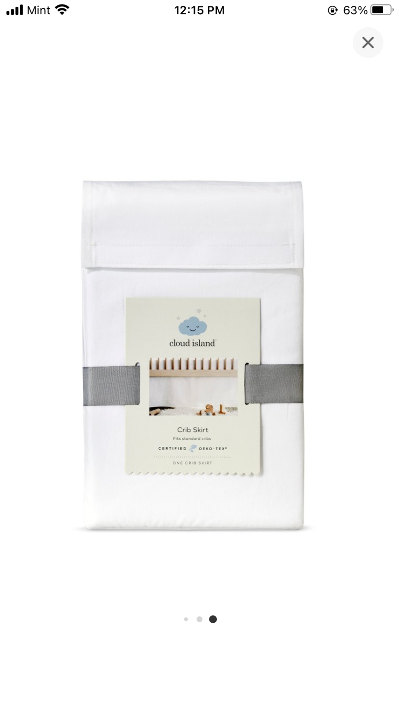 Cloud Island White Crib Skirt