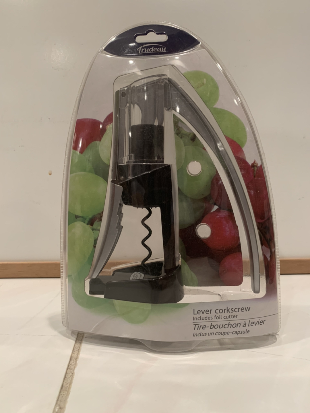 Trudeau Lever Corkscrew (includes foil cutter)