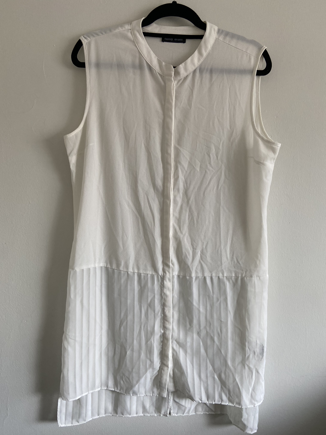 Sleeveless Long Button Down 