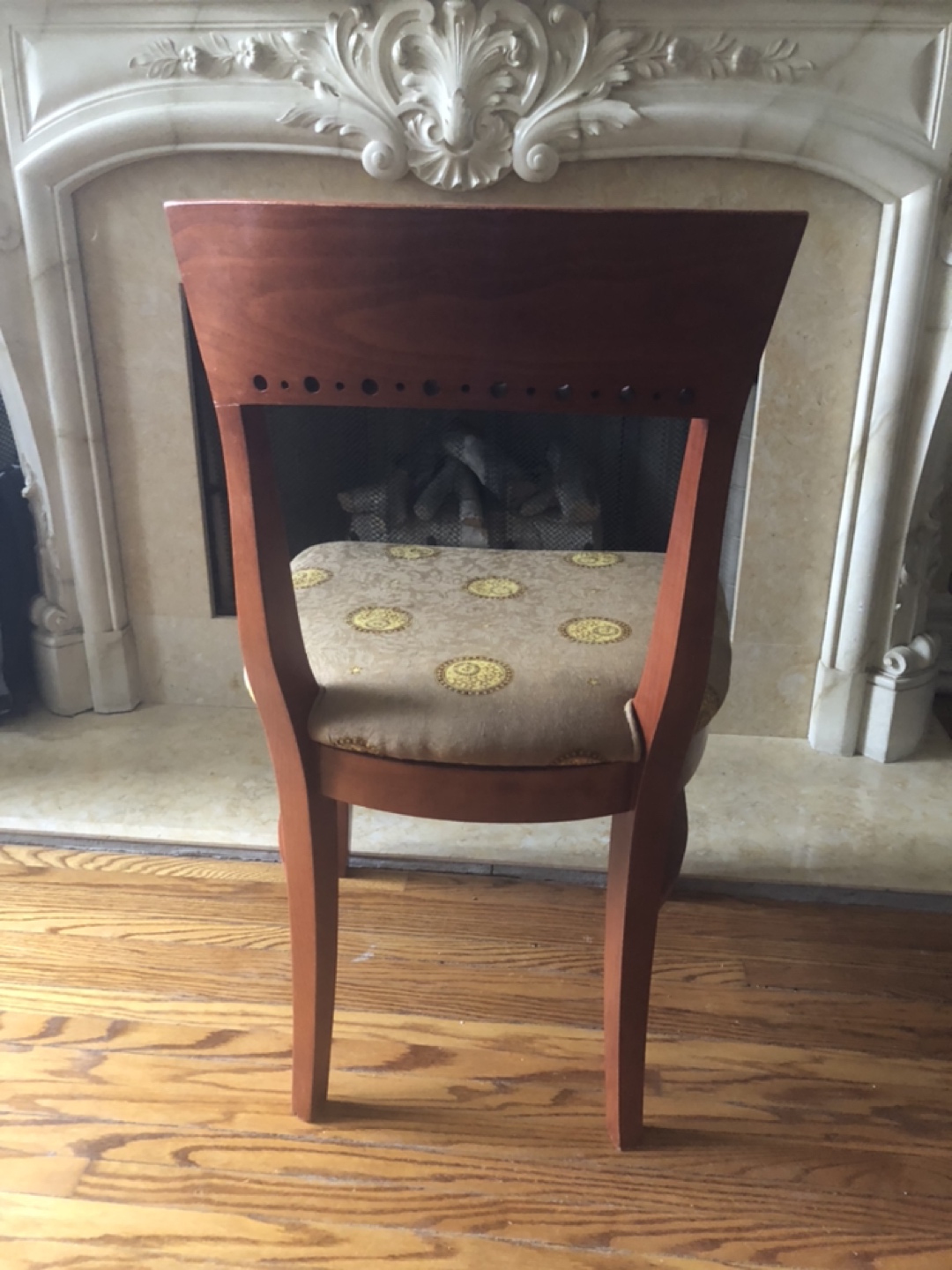Maple dining set Versace fabric 6 chairs and additional insert  - photo 3