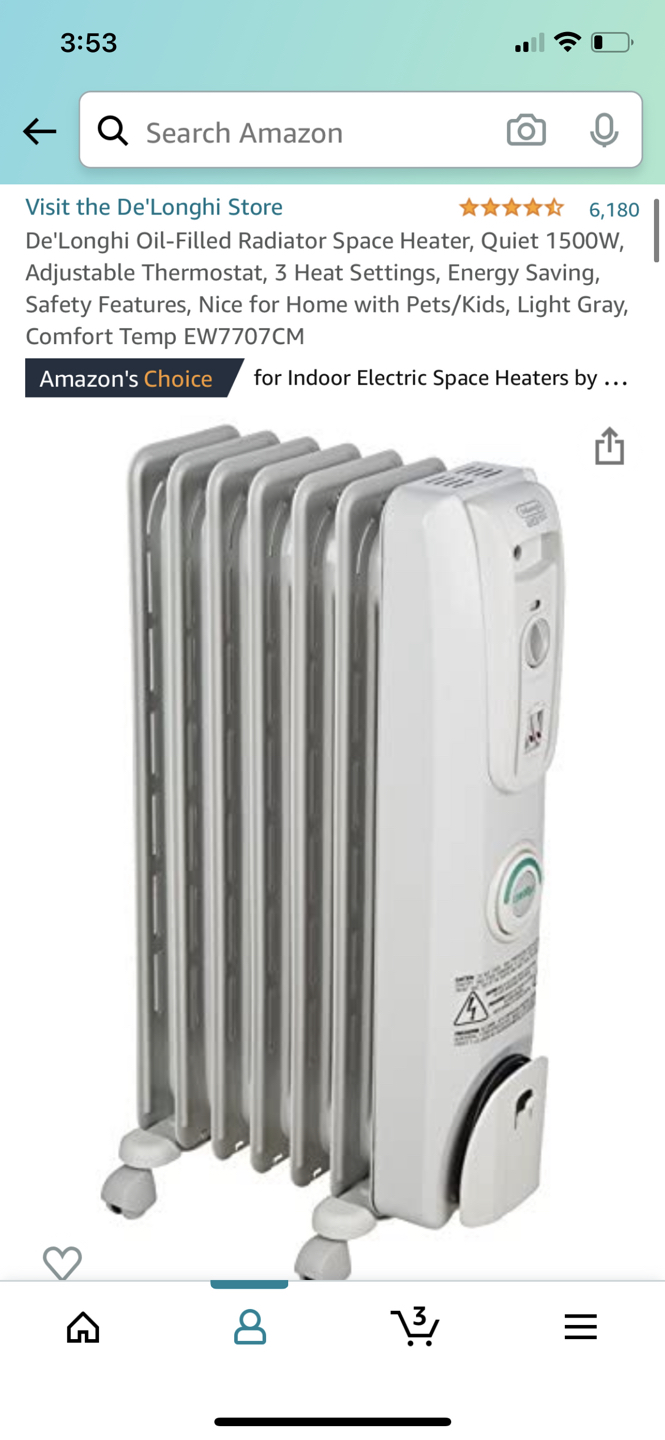 Delonghi oil-filled radiator - quiet, energy saving