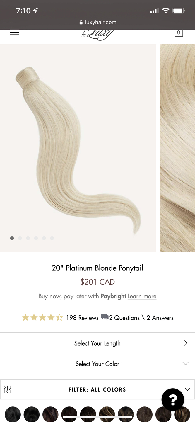 Real Human Hair 18" ponytail