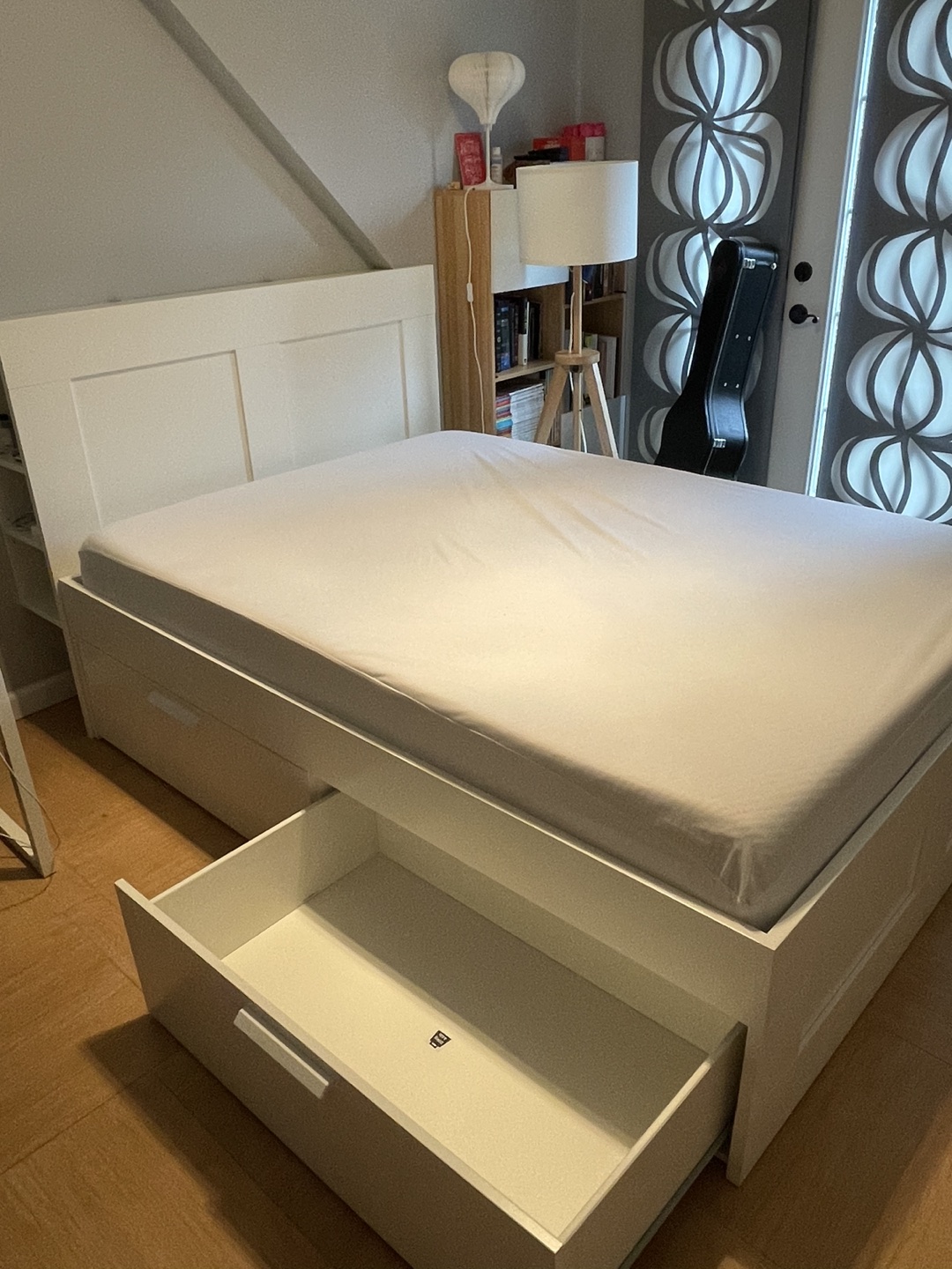 IKEA Brimnes Bed Frame with Storage & Headboard, Full, White - photo 3
