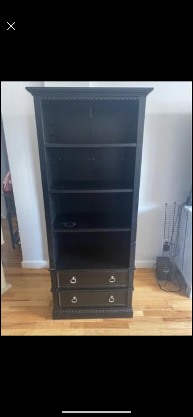 Black Bookcase with drawers - photo 2