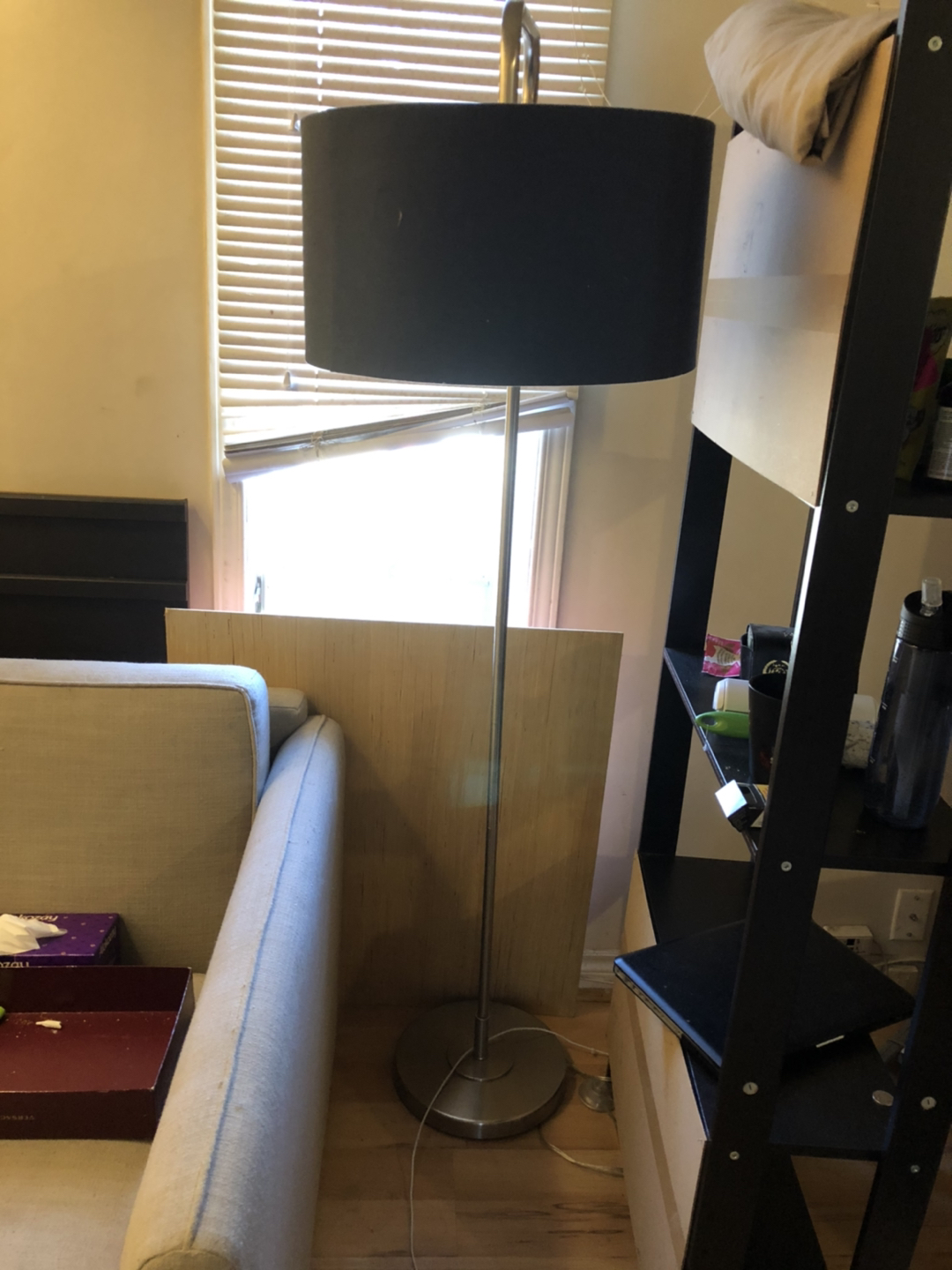 Standing lamp with blue lamp shade  - photo 2