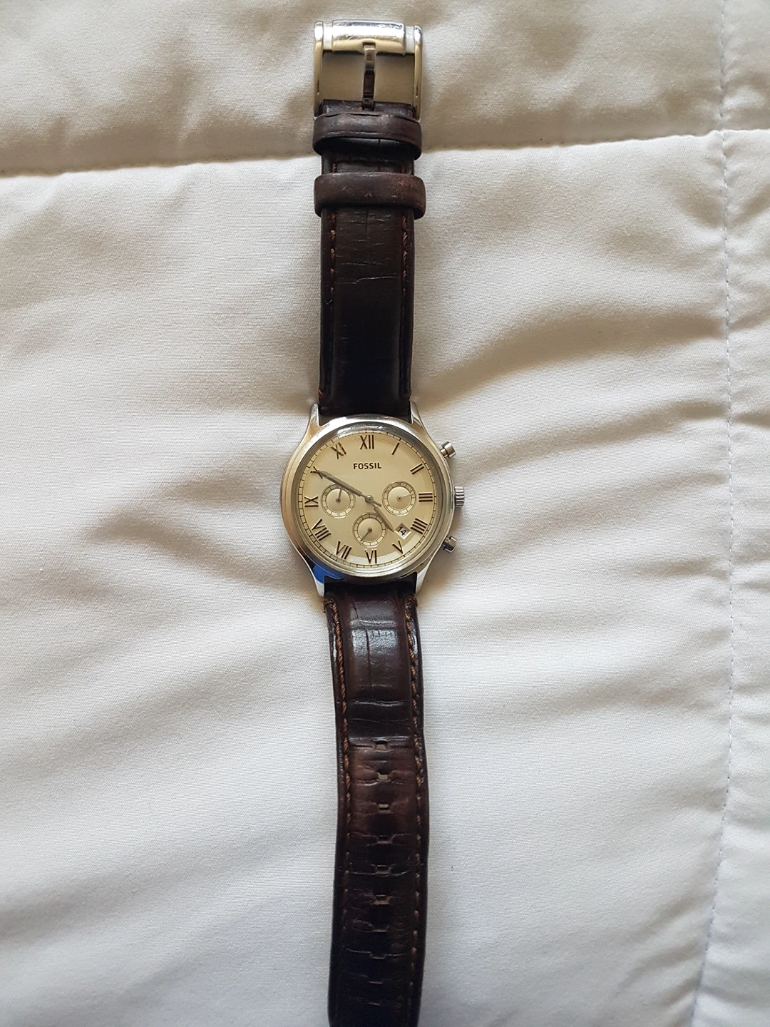 fossil brown leather watch