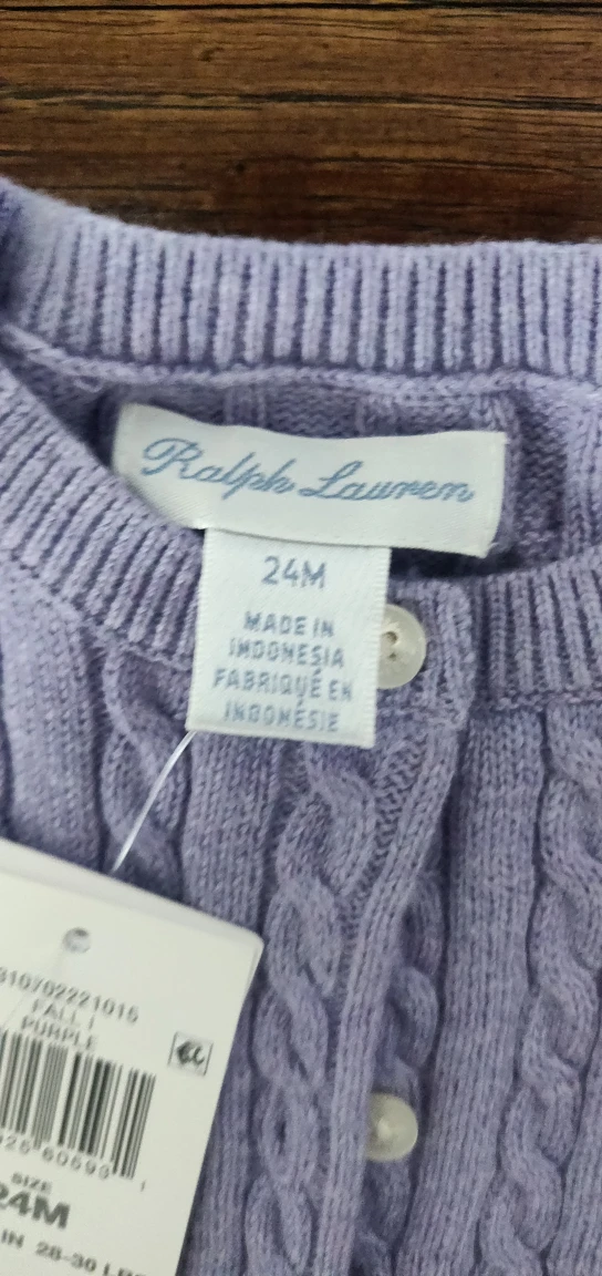 Ralph Lauren 24m baby cardigan NWT - photo 4