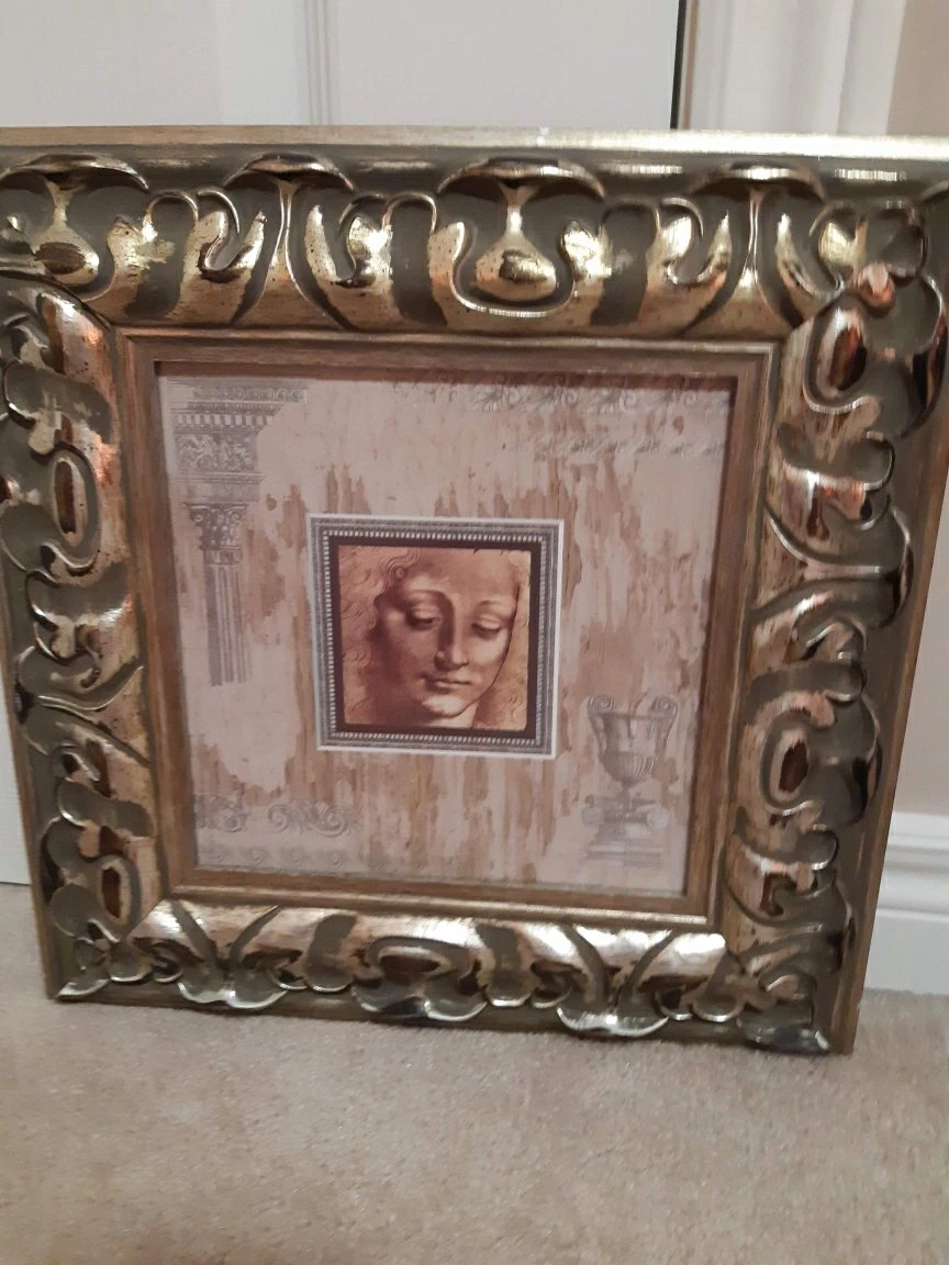 Roman/ Greek  framed art  with glass insert