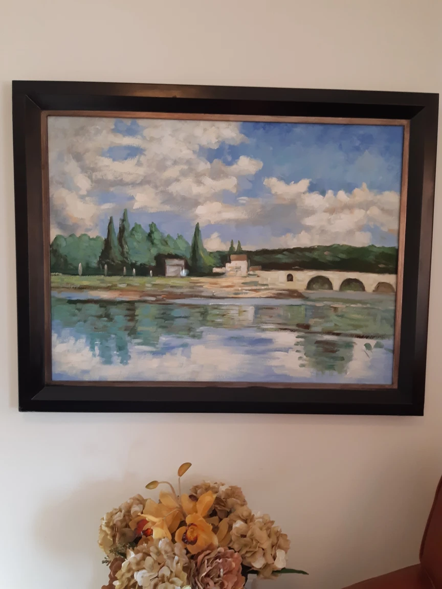 Large framed canvas painting