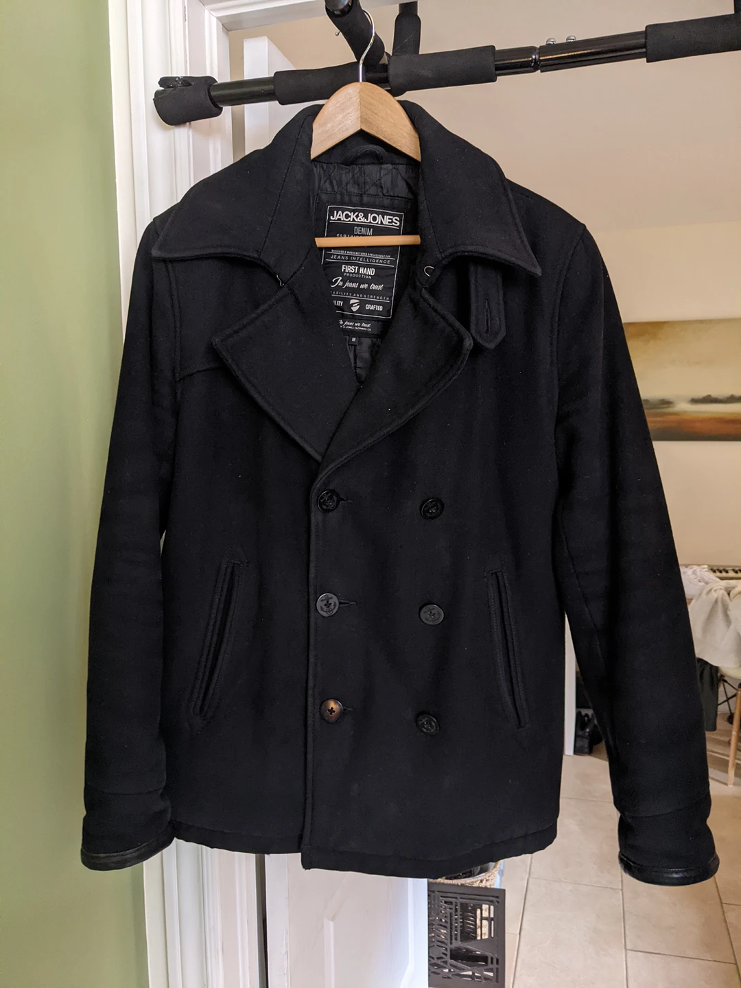 Jack & Jones Men's Wool Peacoat Medium thumbnail