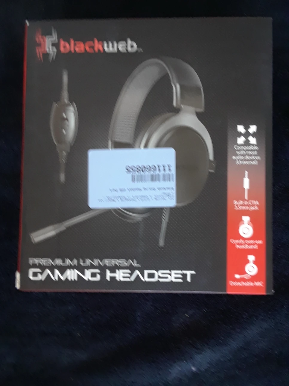 BLACKWEB GAMING HEADSET.  NEW.