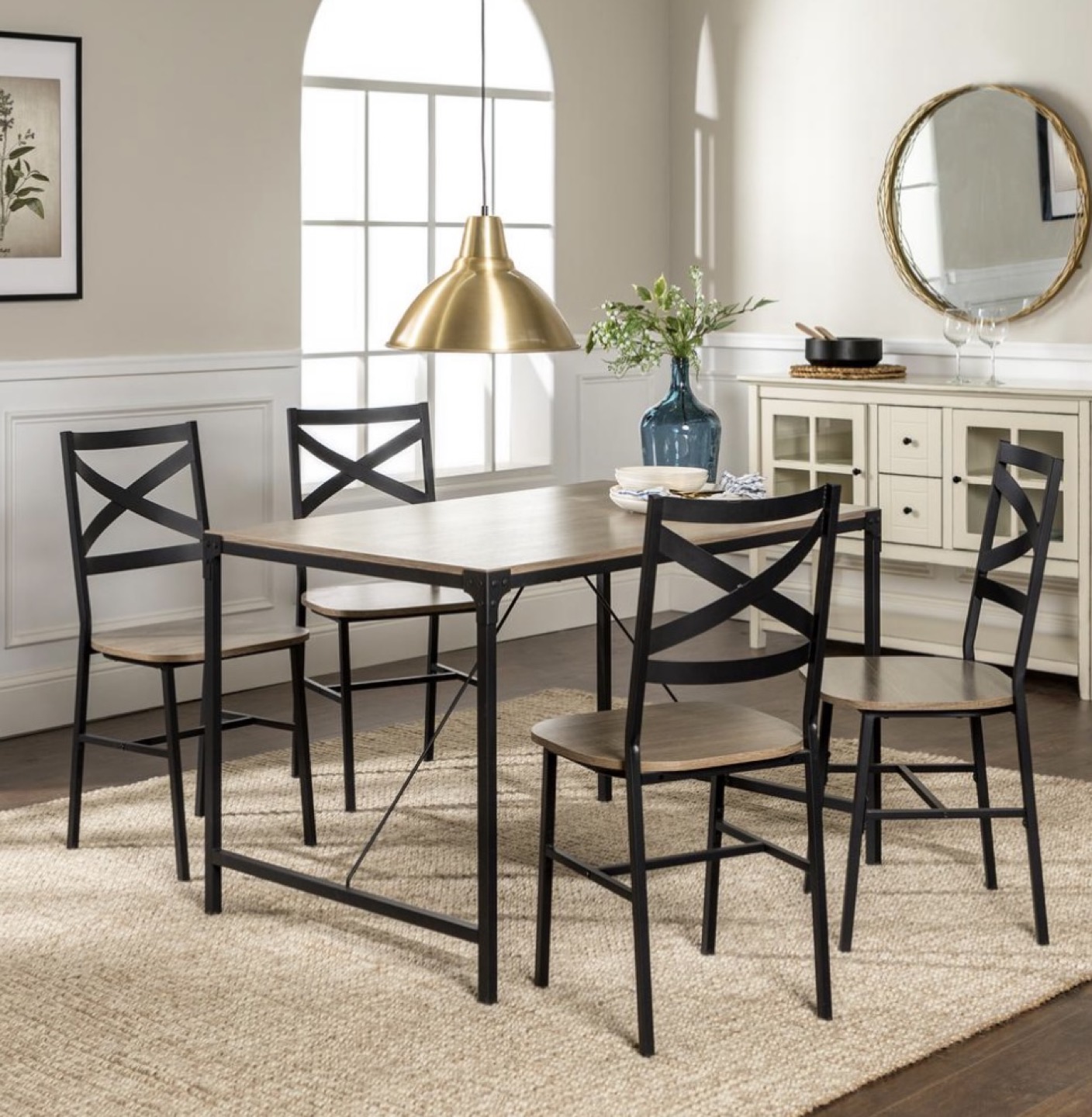 48" Industrial Angle Iron Wood Dining Table/ desk - Driftwood 
