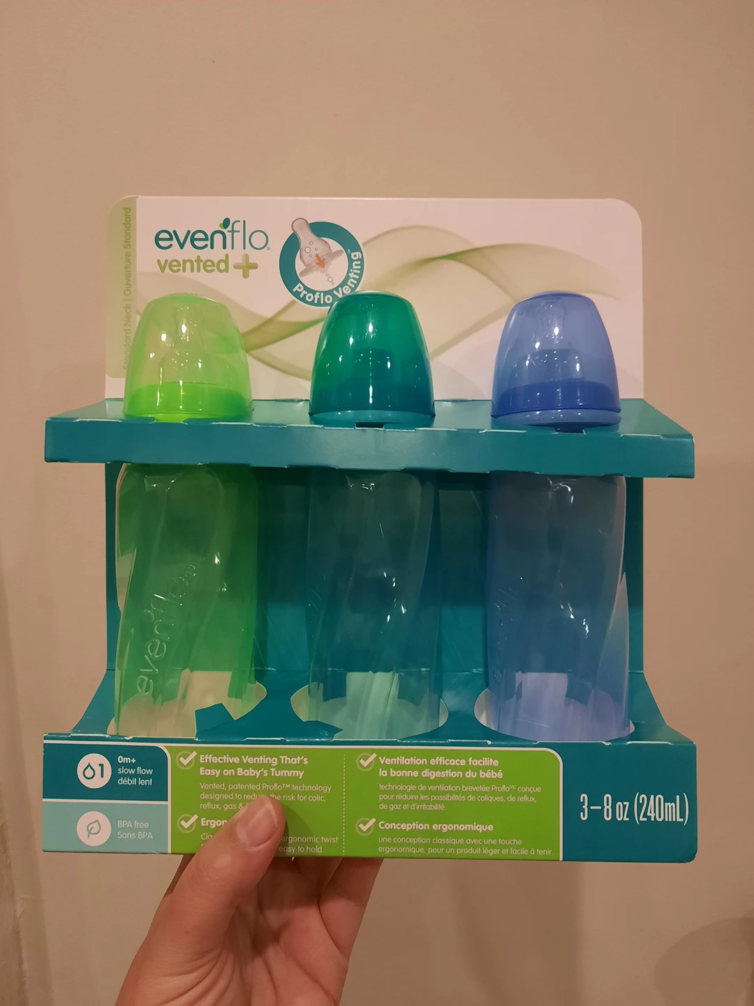 Evenflo slow flow vented bottles