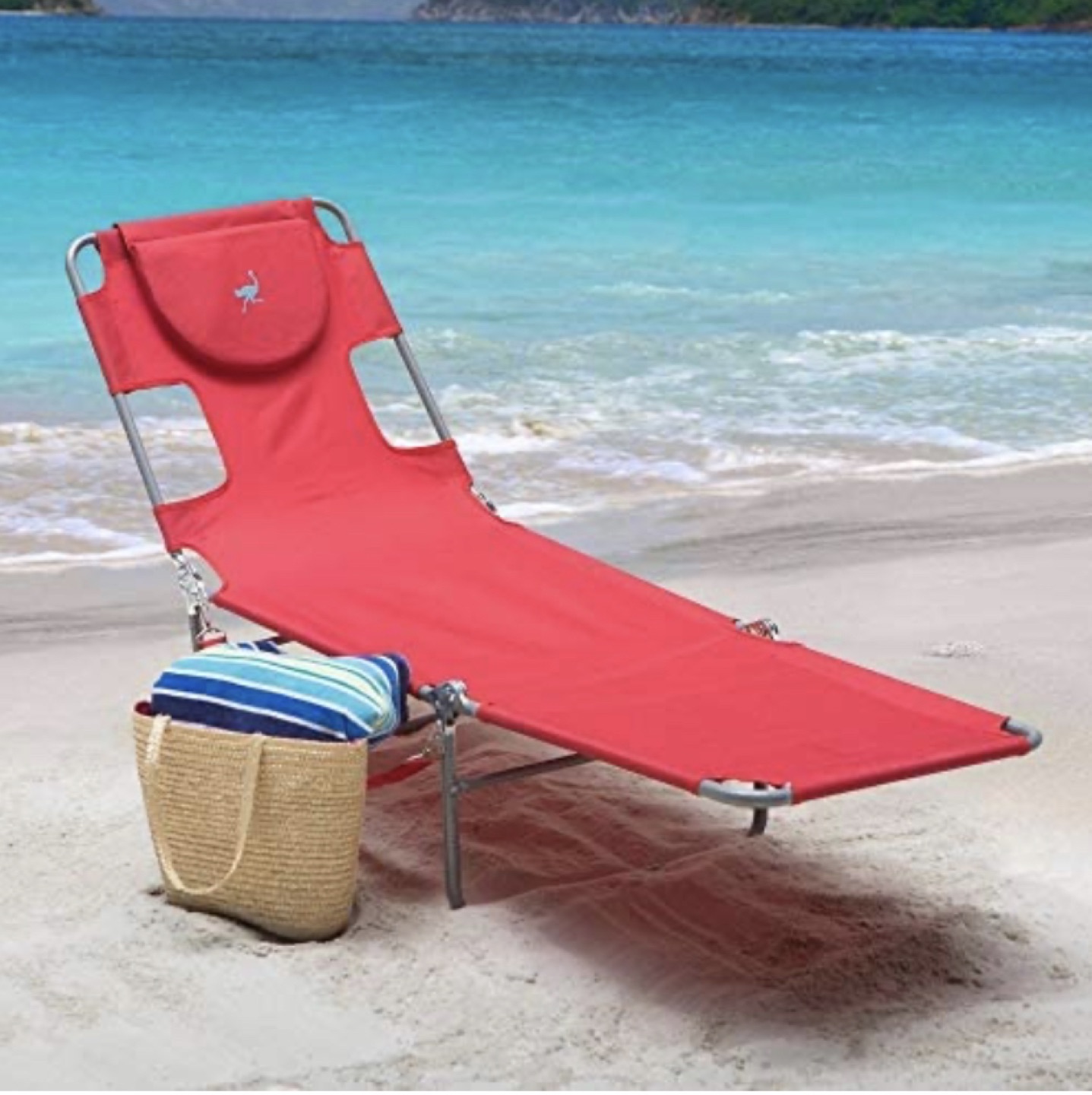 Ostrich Chaise Lounge, Red - photo 3