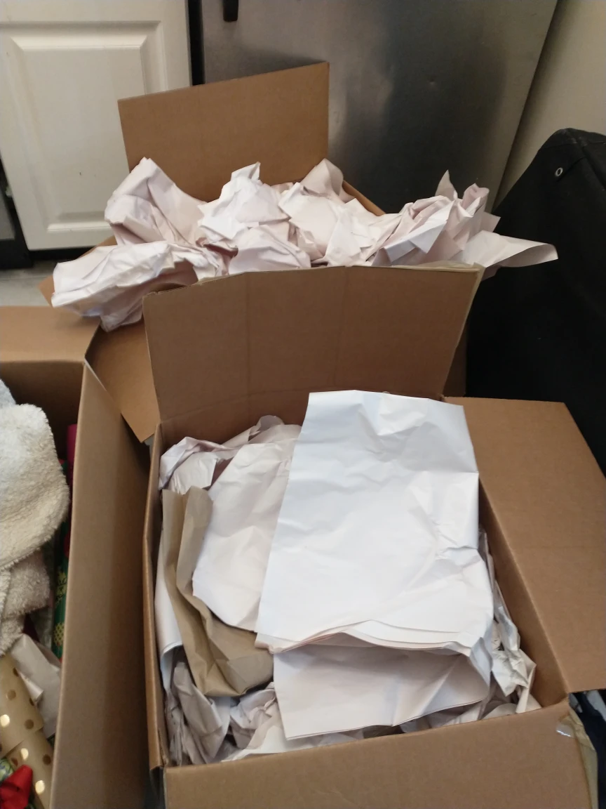 Moving boxes with lots of packing paper