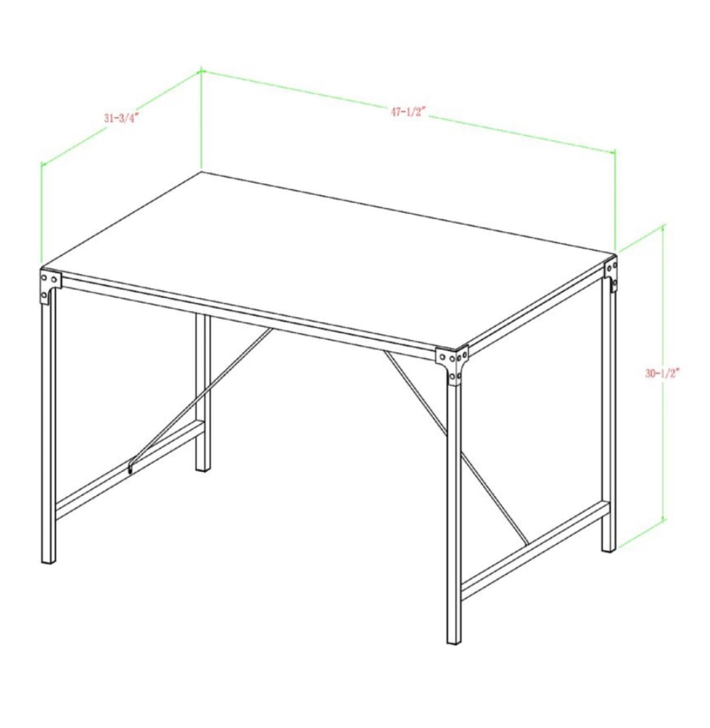 48" Industrial Angle Iron Wood Dining Table/ desk - Driftwood  - photo 4