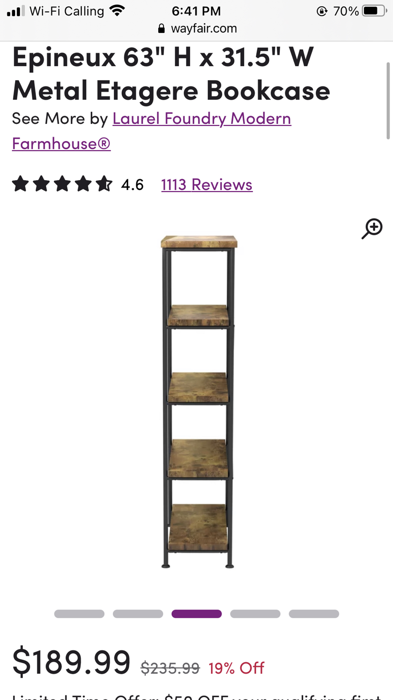 5 shelves bookcase - photo 3