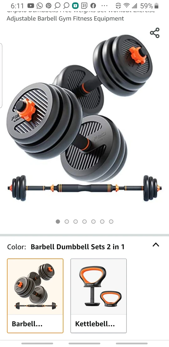 MULTIFUNCTIONAL DUMBBELL AND BARBELL WEIGHT SET, HOME GYM!!