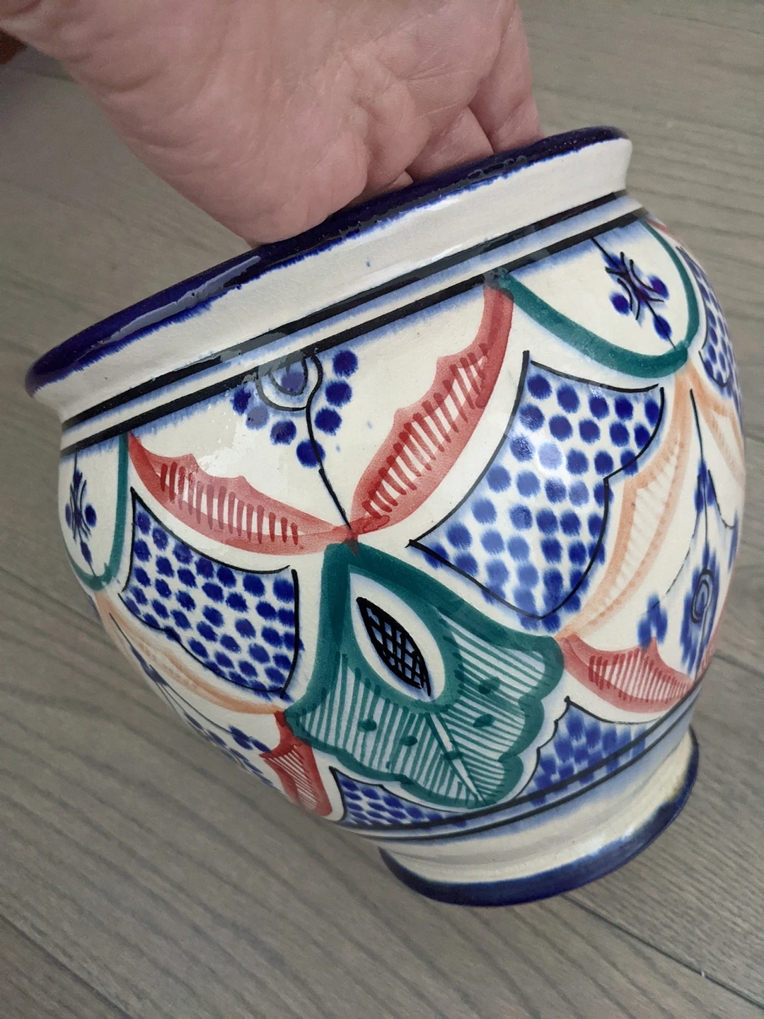 Moroccan style plant pot - appx 8.5 inches