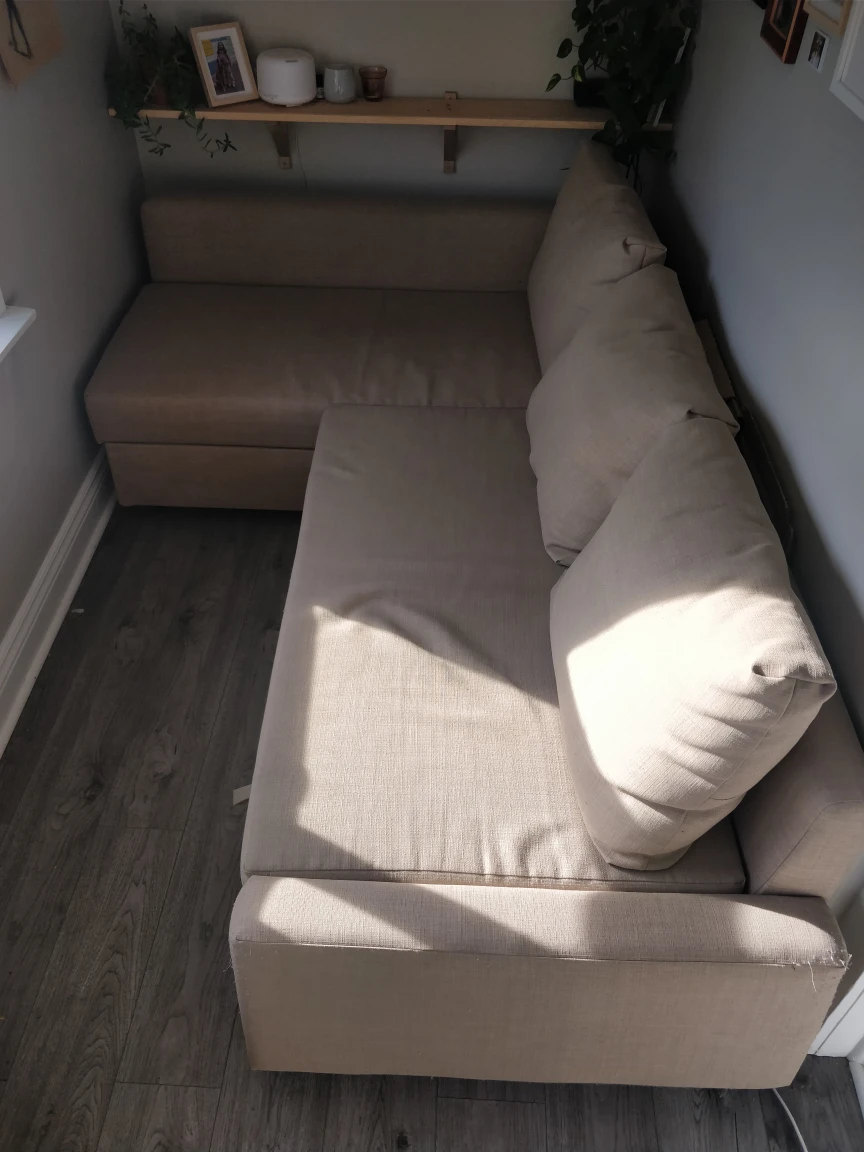 Pullout Sofa Bed Cream - photo 2