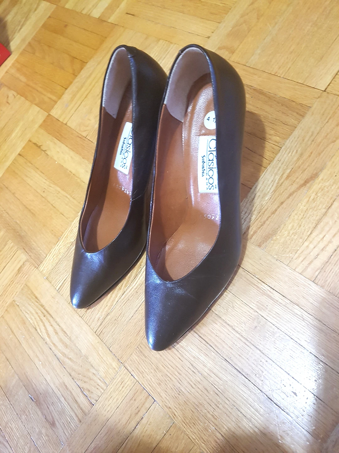 Dark Brown Leather Heels pumps shoes