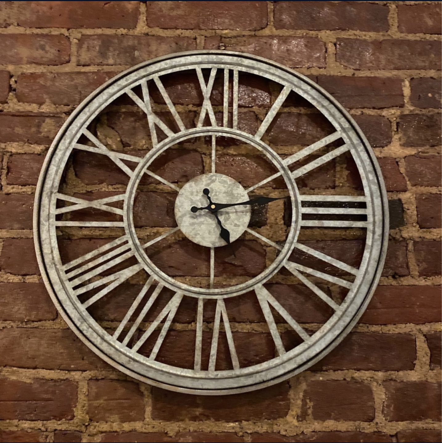 Pewter Roman Numeral Wall Clock