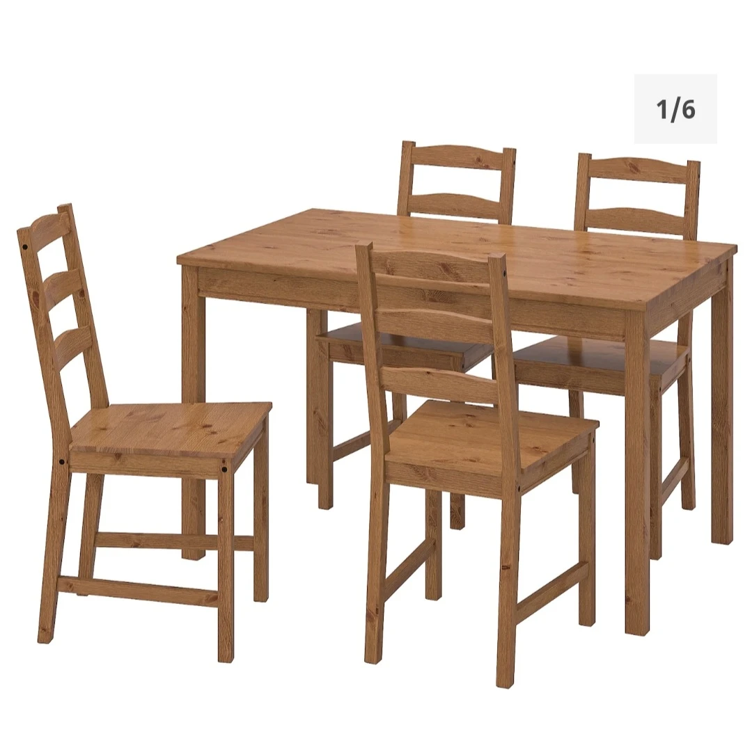 Dining set, 4 chairs included.