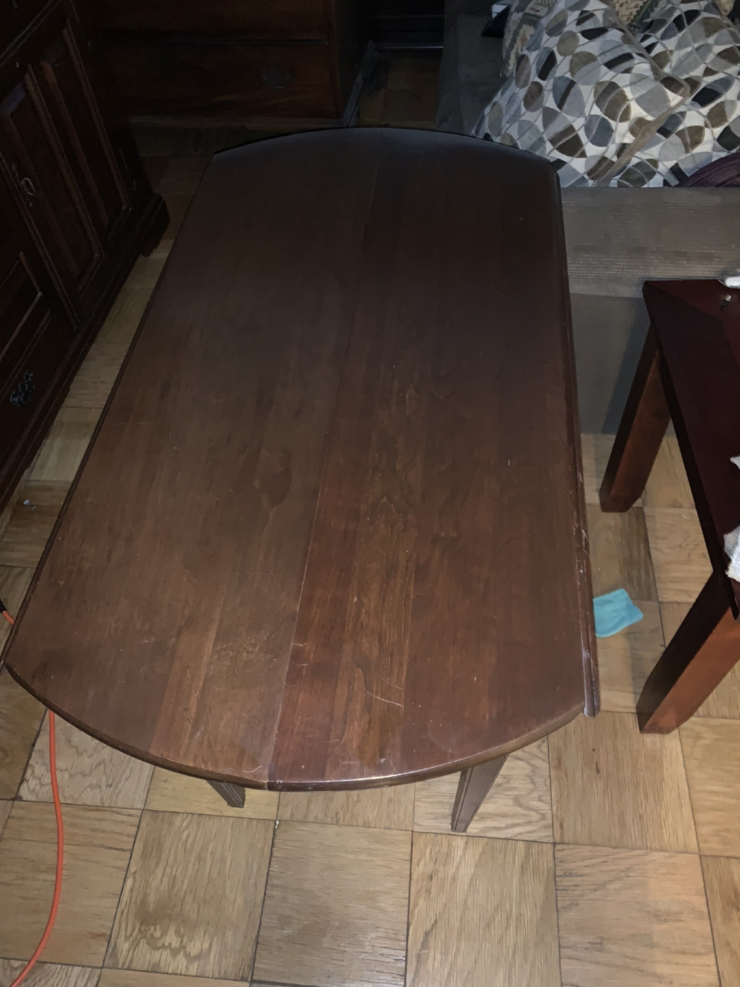 Folding antique table with 2 additional leaf - photo 2