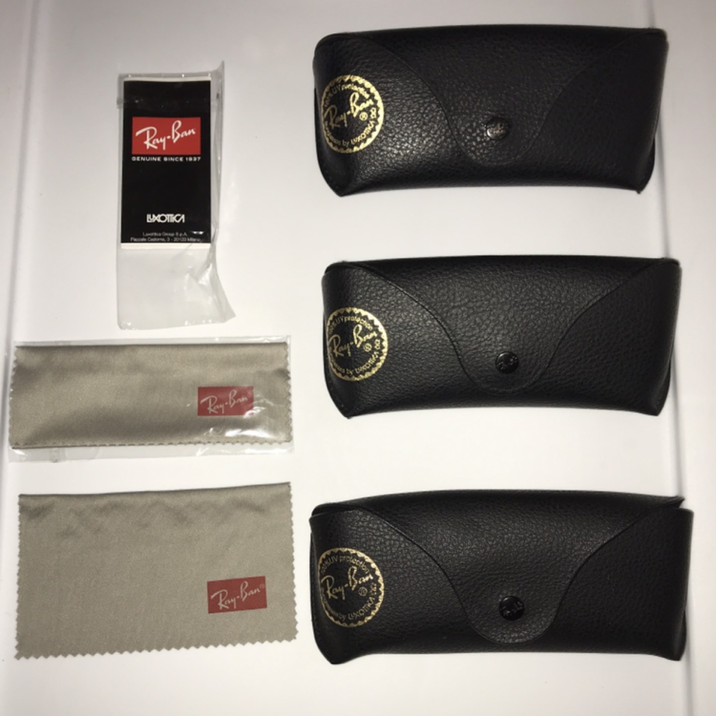 3 Ray-Ban Brand leather cases only, Black