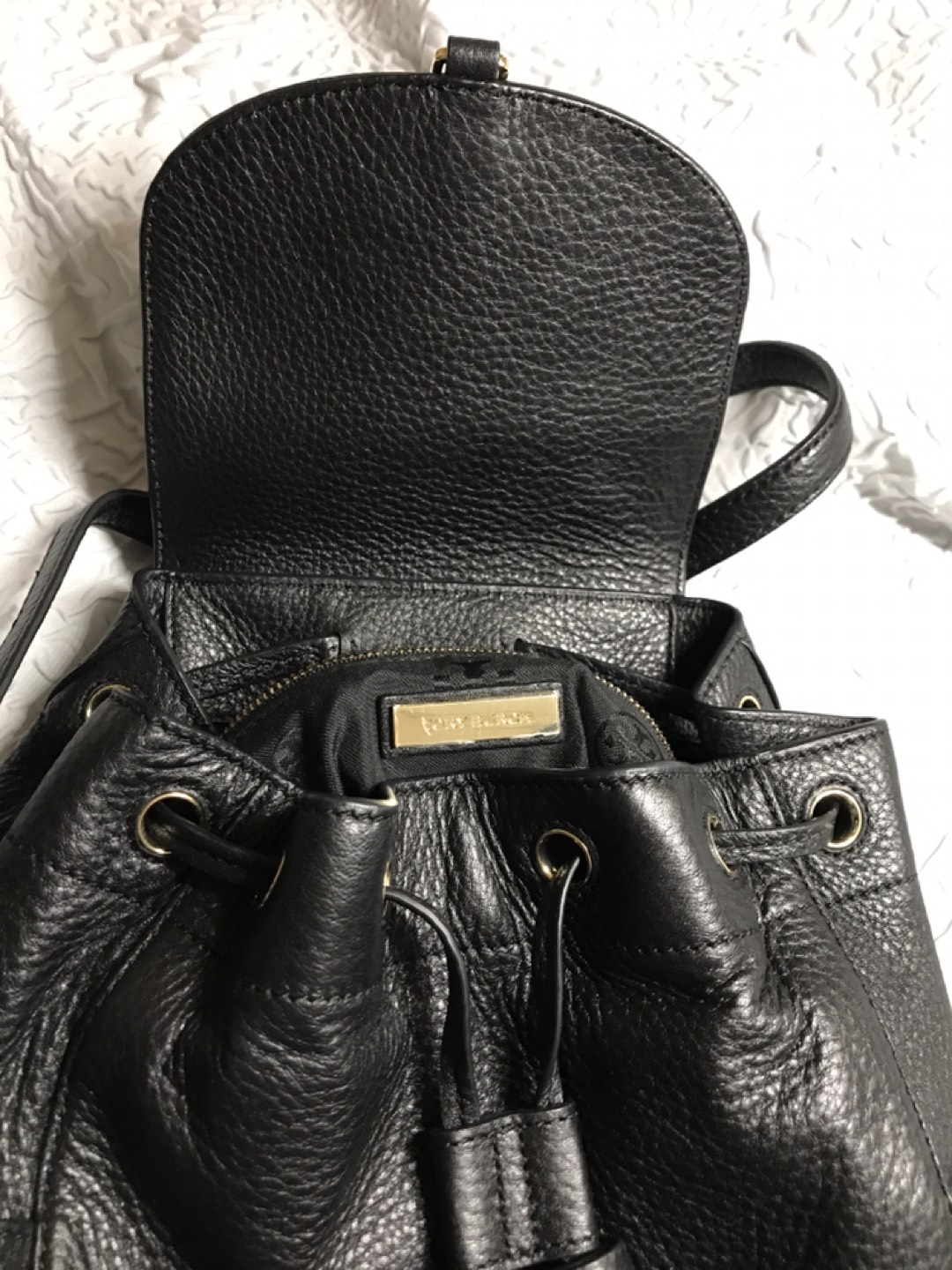 Tory Burch Theia Mini Backpack, Leather, Black, New With No Tags - photo 4