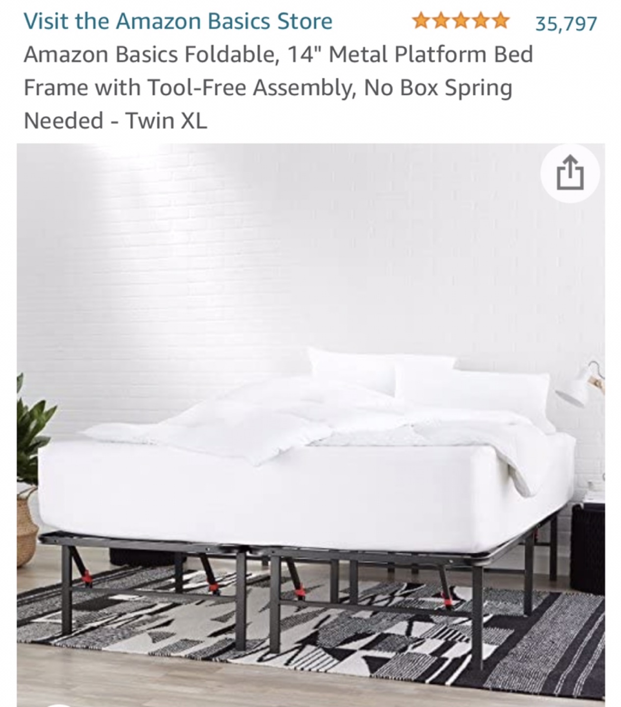 Bed mattress and bed frame (original $289)  - photo 5