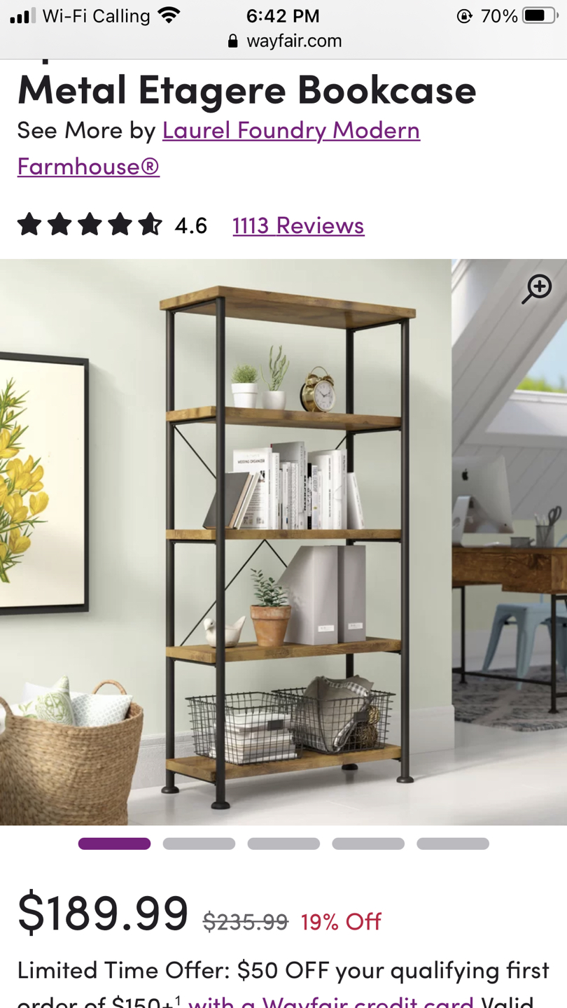 5 shelves bookcase - photo 2