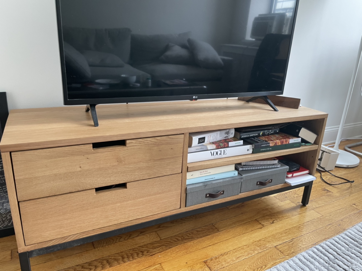 Brand new real oak tv stand half price from original 