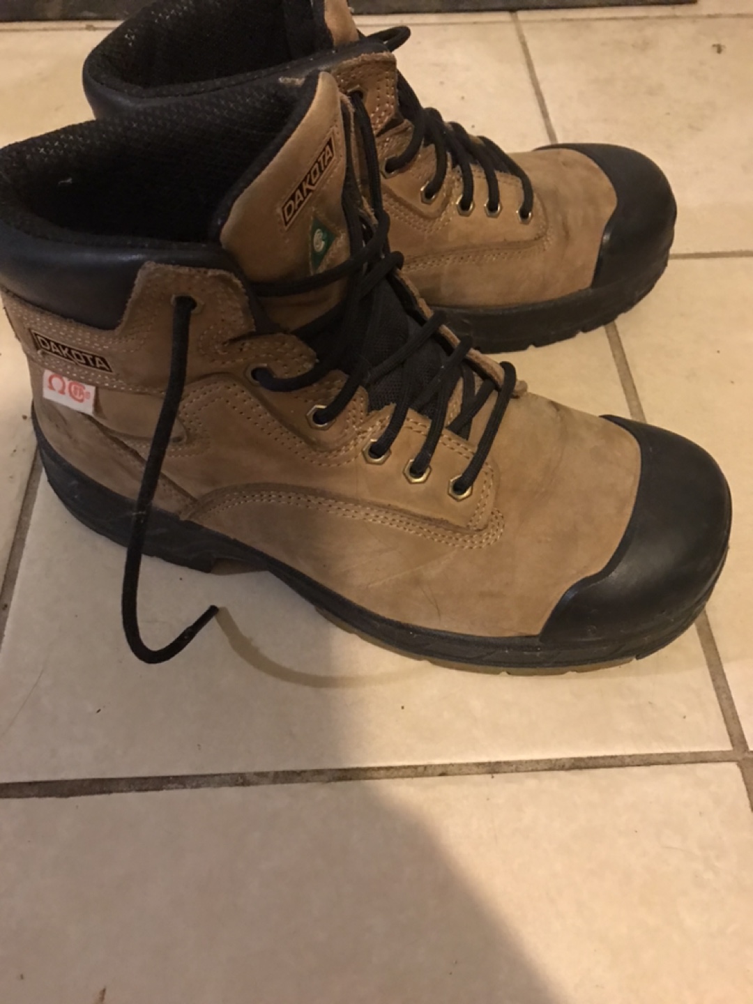 Dakota men’s steel toe boots, size 9.5 