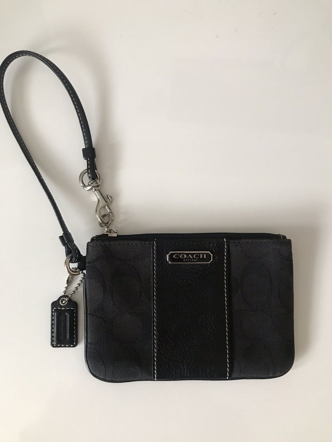 Authentic Classic Black Coach Wristlet 