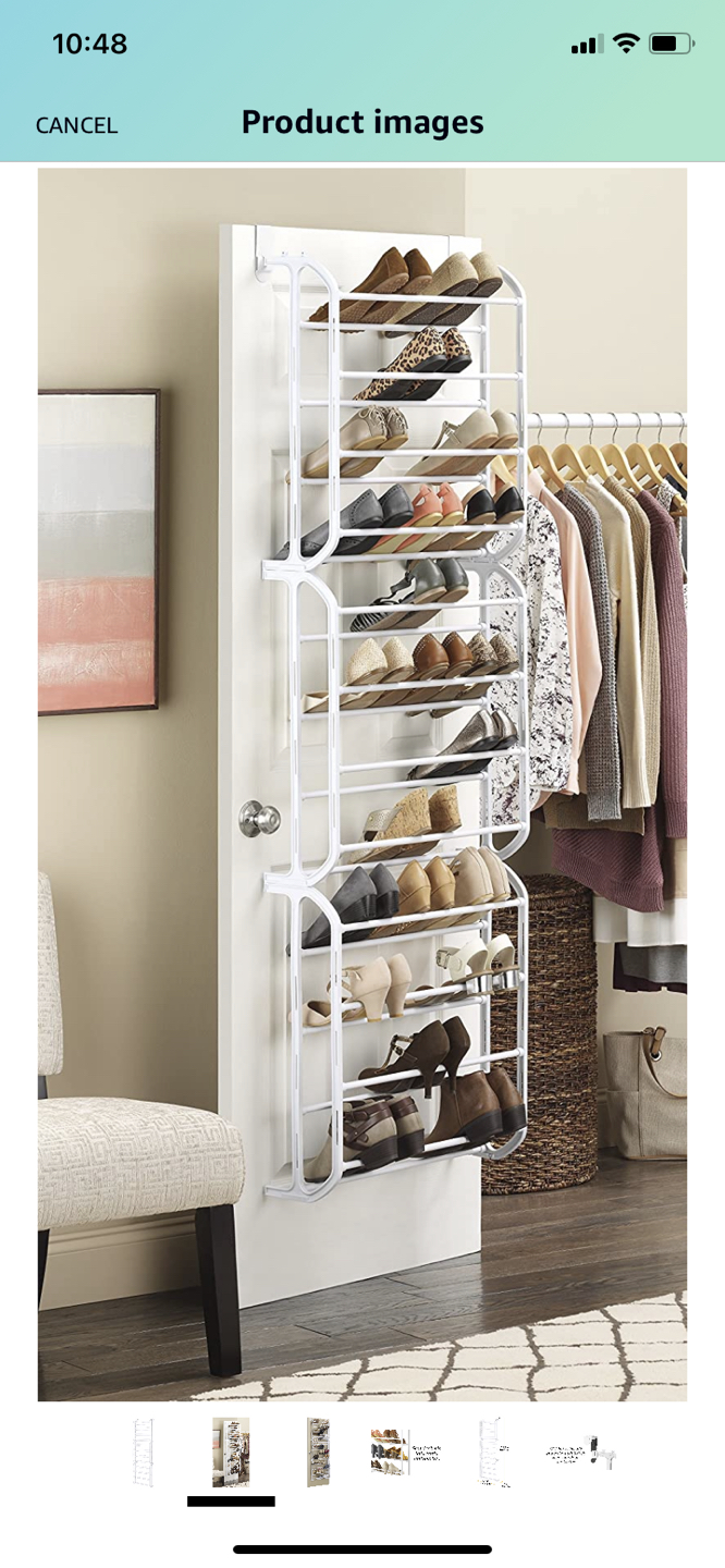 Shoe rack on door