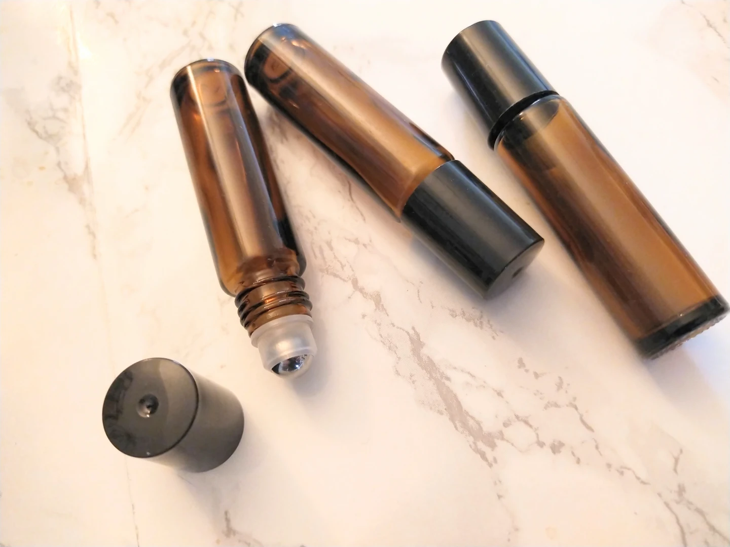 10 ml Amber Glass Roller Bottles for Essential Oils 6pc
