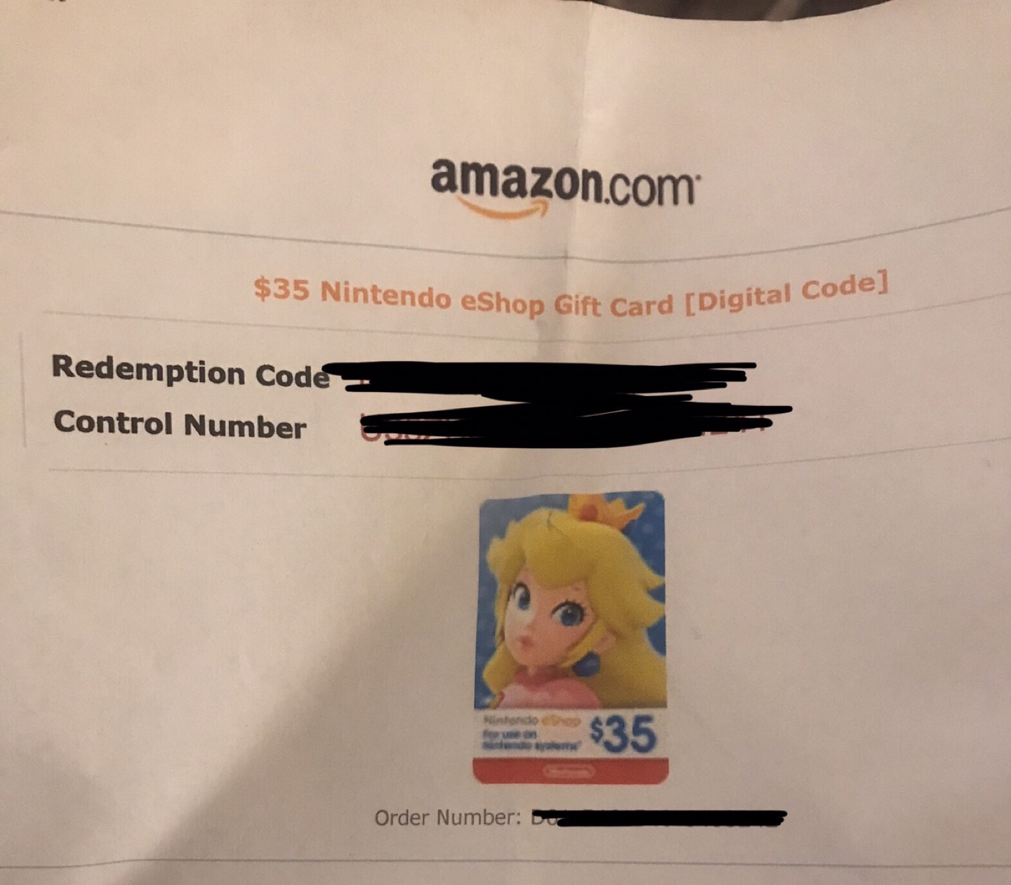Nintendo gift card $35