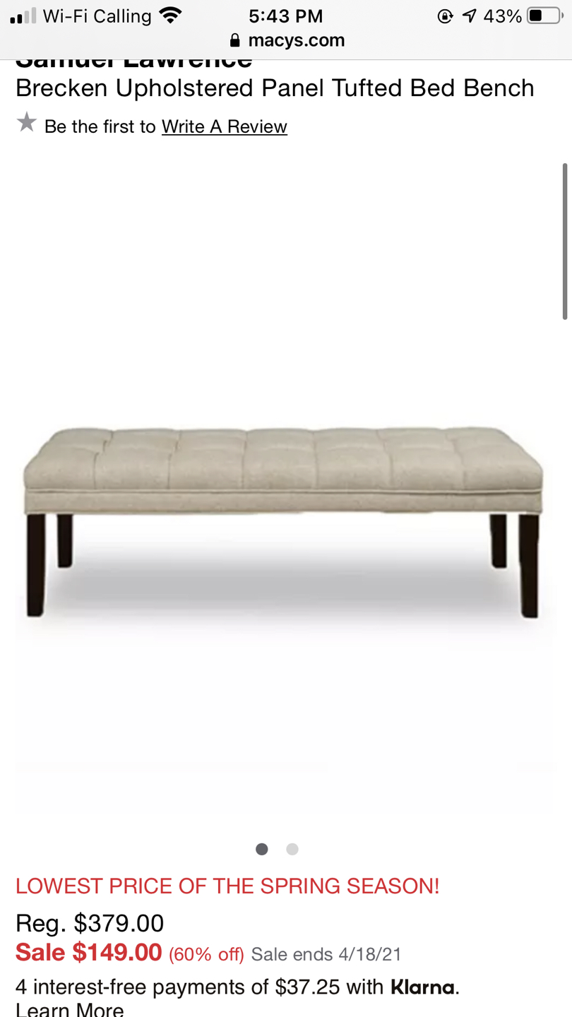 Oat color Bed bench  - photo 4