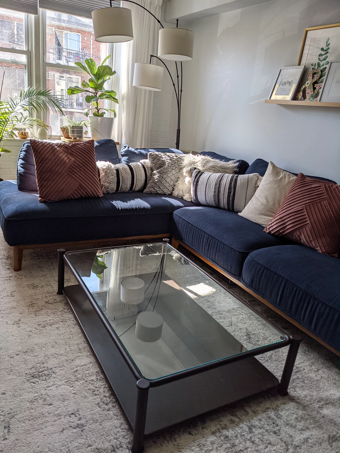 Glass Top Modern Industrial Coffee Table - photo 3